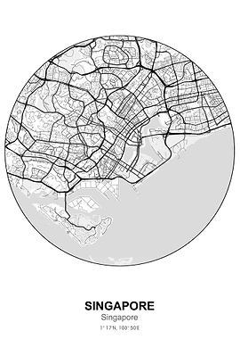 singapore circle map white