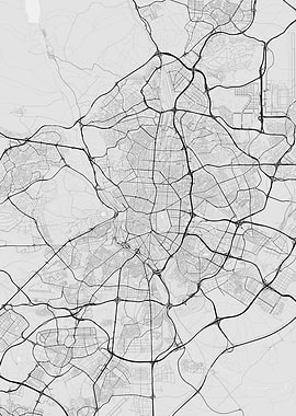 Minimalistic map of Madrid