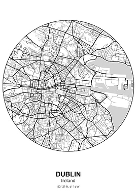 dublin circle map white