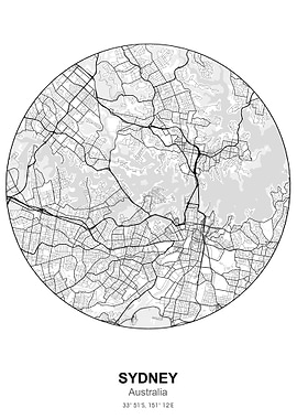 sydney circle map white