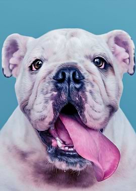 Bulldog Oil Painting