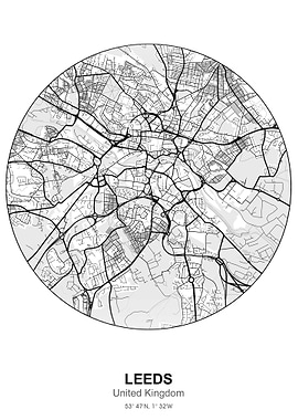 leeds circle map white