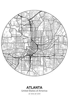 atlanta circle map white
