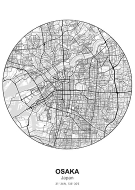 osaka circle map white