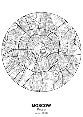 moscow circle map white