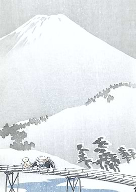 Man Horse and Mount Fuji