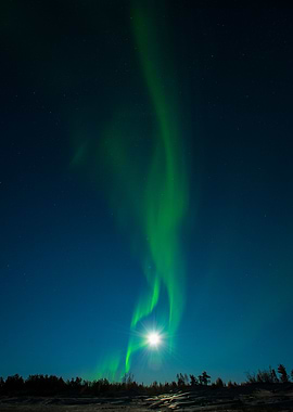 Full Moon Northern Lights