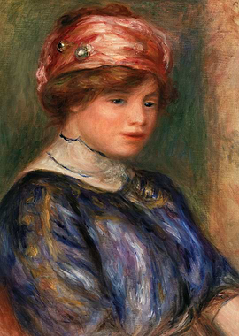 Young Woman in Blue Bust