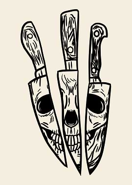 Skull Reflected on Knives