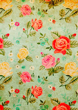 Grunge Floral Pattern 04