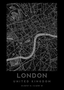 London Dark City Map