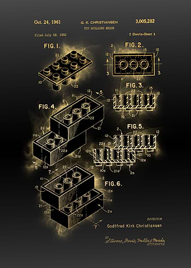 toy brick patent black