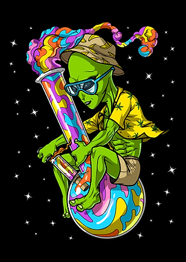 Trippy Cannabis Alien
