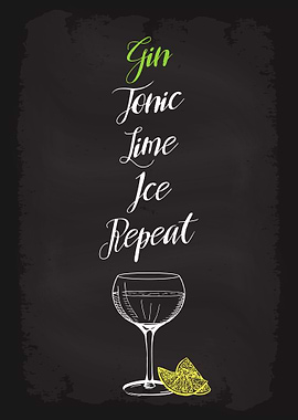 Gin Tonic Lime Ice Repeat