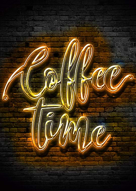 coffee time night wall