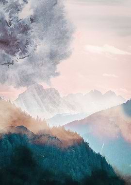 Rainbow Colour Mountains