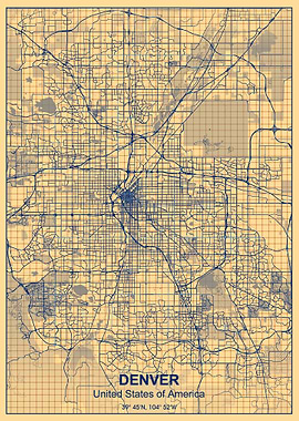 denver paper grid map