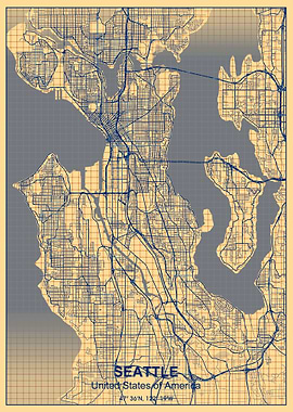 seattle paper grid map