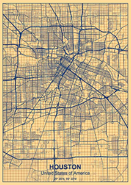 houston paper grid map