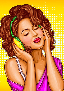 The girl listening song