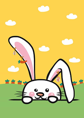 Easter rabbit yelllow sky