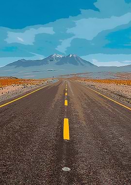 LONE ROAD TO MOUNTAIN