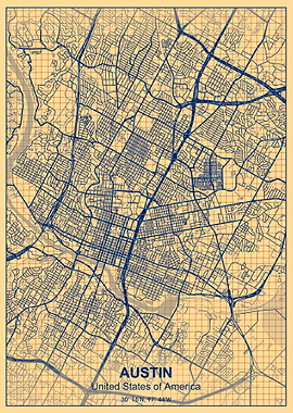 austin paper grid map