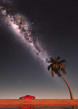 Super car and milky way