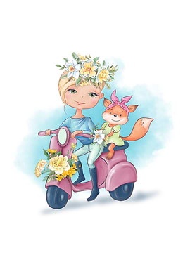 Spring Watercolor Girl