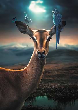 The Antelope and Birds