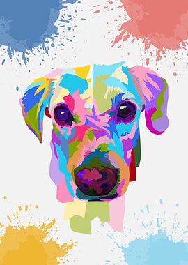 Colorful Dog Face