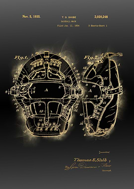 baseball mask patent black