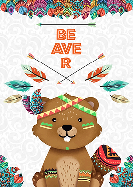 Nursery Art Tribal Beaver