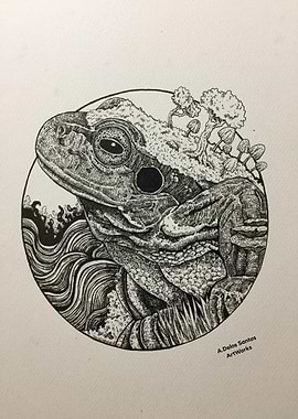 Frog pen and Ink