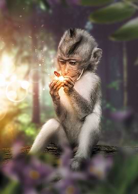 Monkey Glowing Butterfly