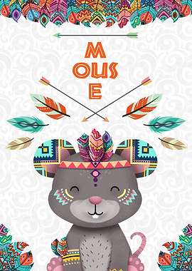 Nursery Art Tribal Mouse