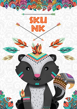 Nursery Art Tribal Skunk