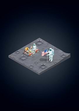 Isometric Space Moon