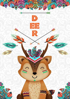 Nursery Art Tribal Deer