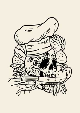 Sugar Skull Chef Knife