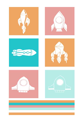 RocketShip Cute Colorful