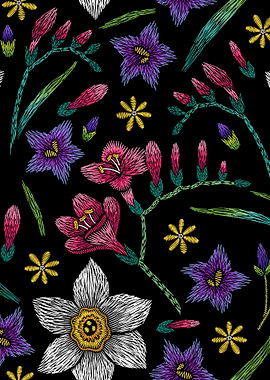 EmbroideredFlowersOnBlac28