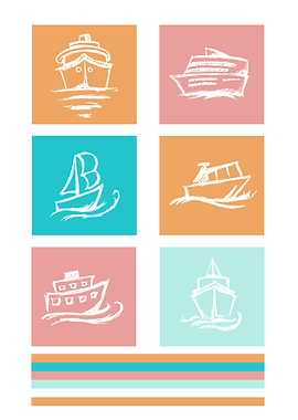 Boat Ship Cute Colorful