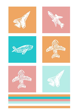 Airplane Cute Colorful 2