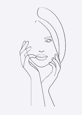 hands on face portrait