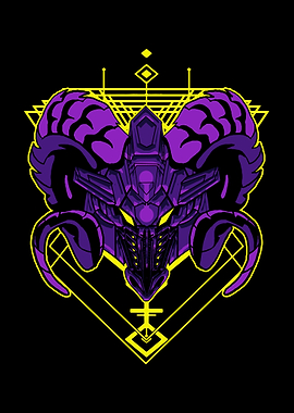 Purple Aries Robot Head