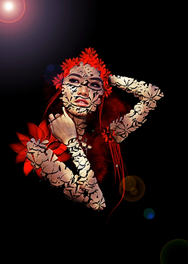 abstract floral girl