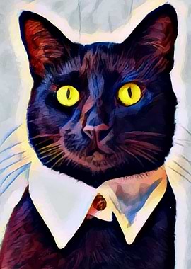 White Collar Black Cat