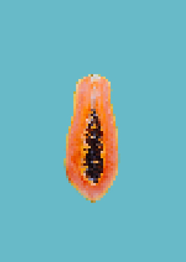 Fruit Pixel Art Papaya