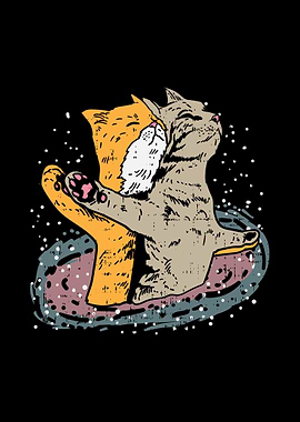 Cats Titanic Pose In Space